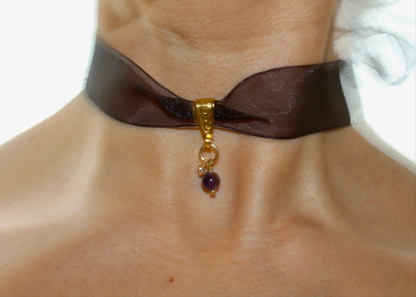 Black crystal choker, crystal jewelry, star choker necklace, Crystal jewelry for summer, black ribbon choker