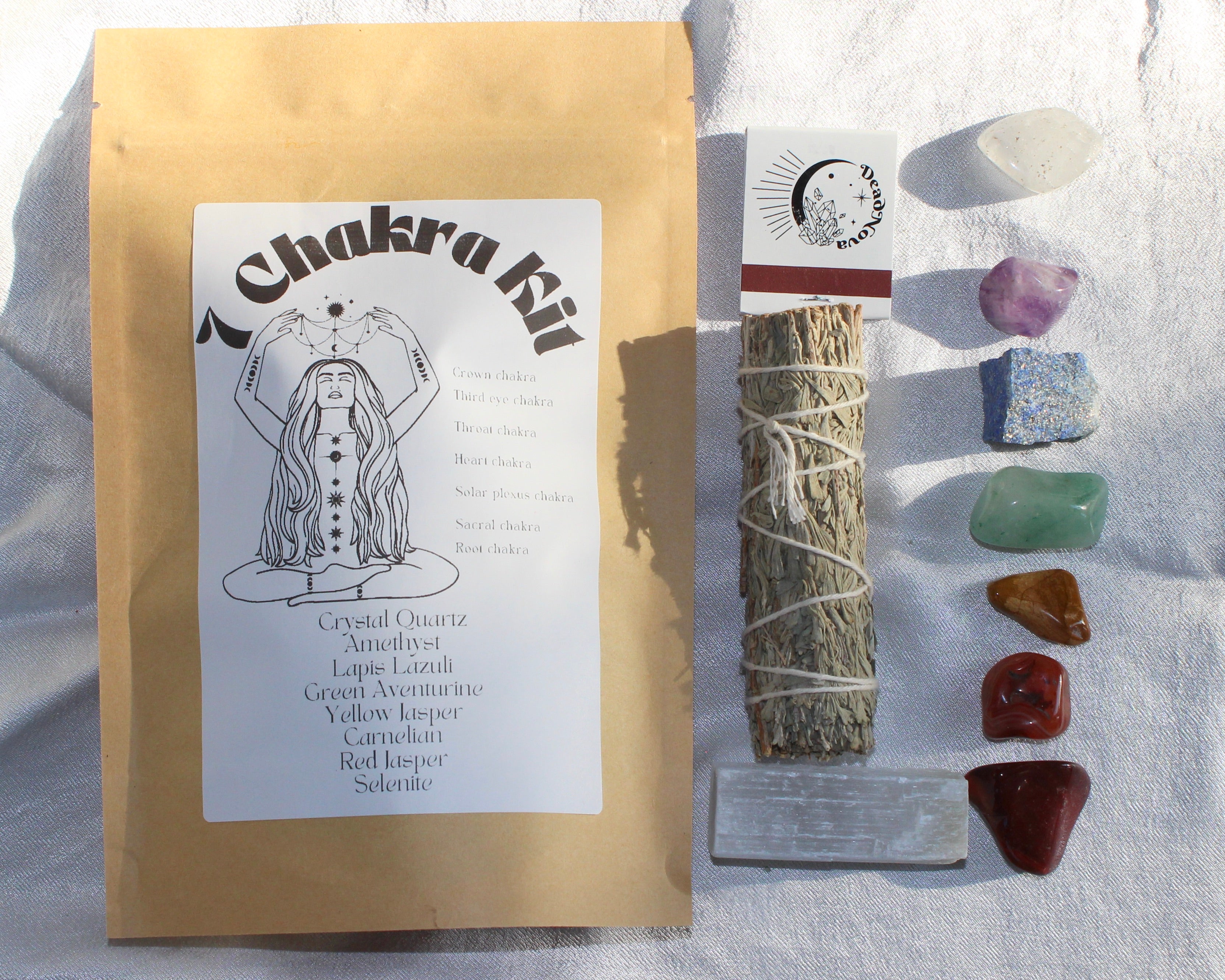 7  chakra Crystal Kit, 7 chakra crystals, crystals for healing chakras, Crystal Shop, Online Crystals Shop DeadNova, TikTok Crystals Shop