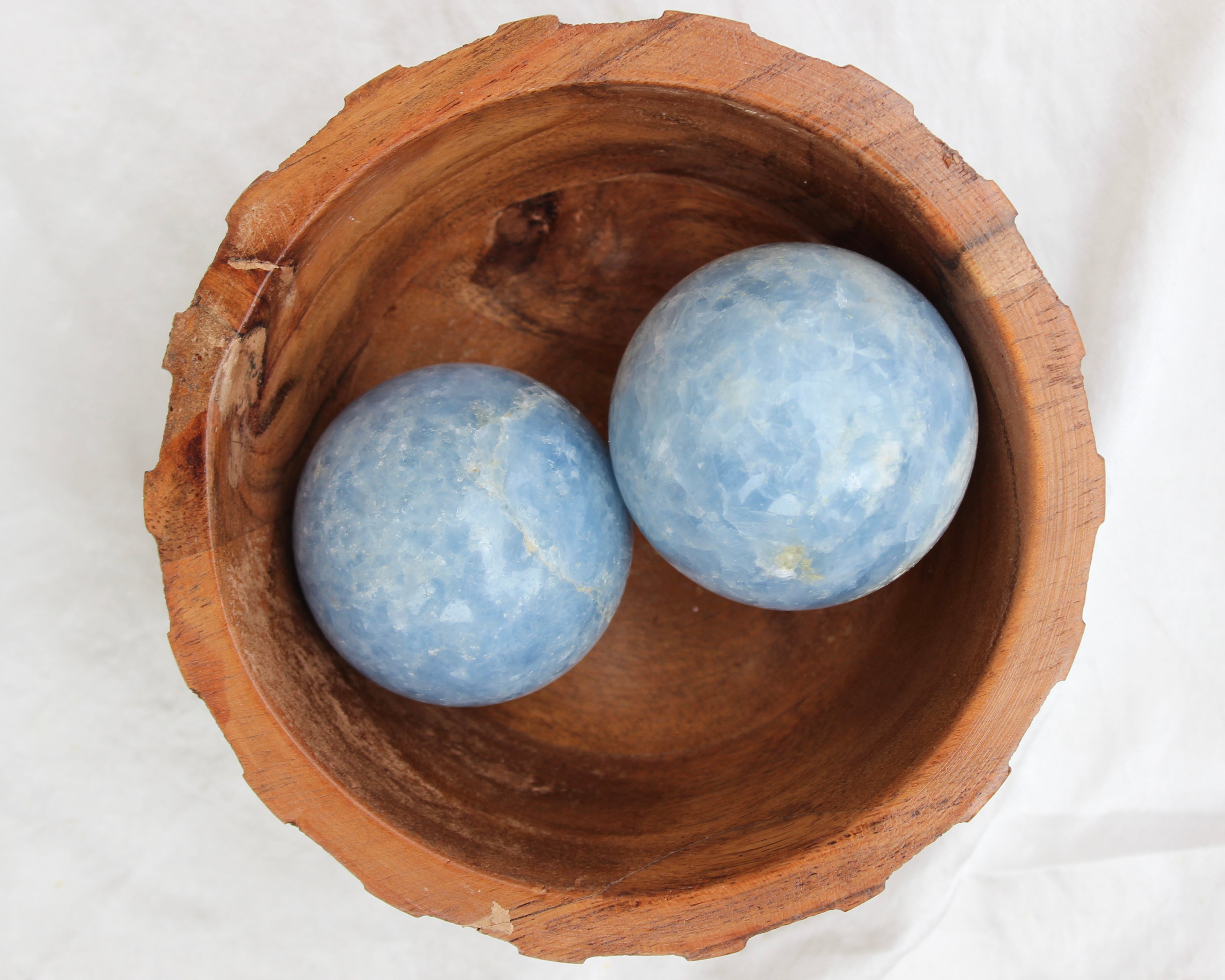 Blue Calcite Spheres - Crystal Spheres