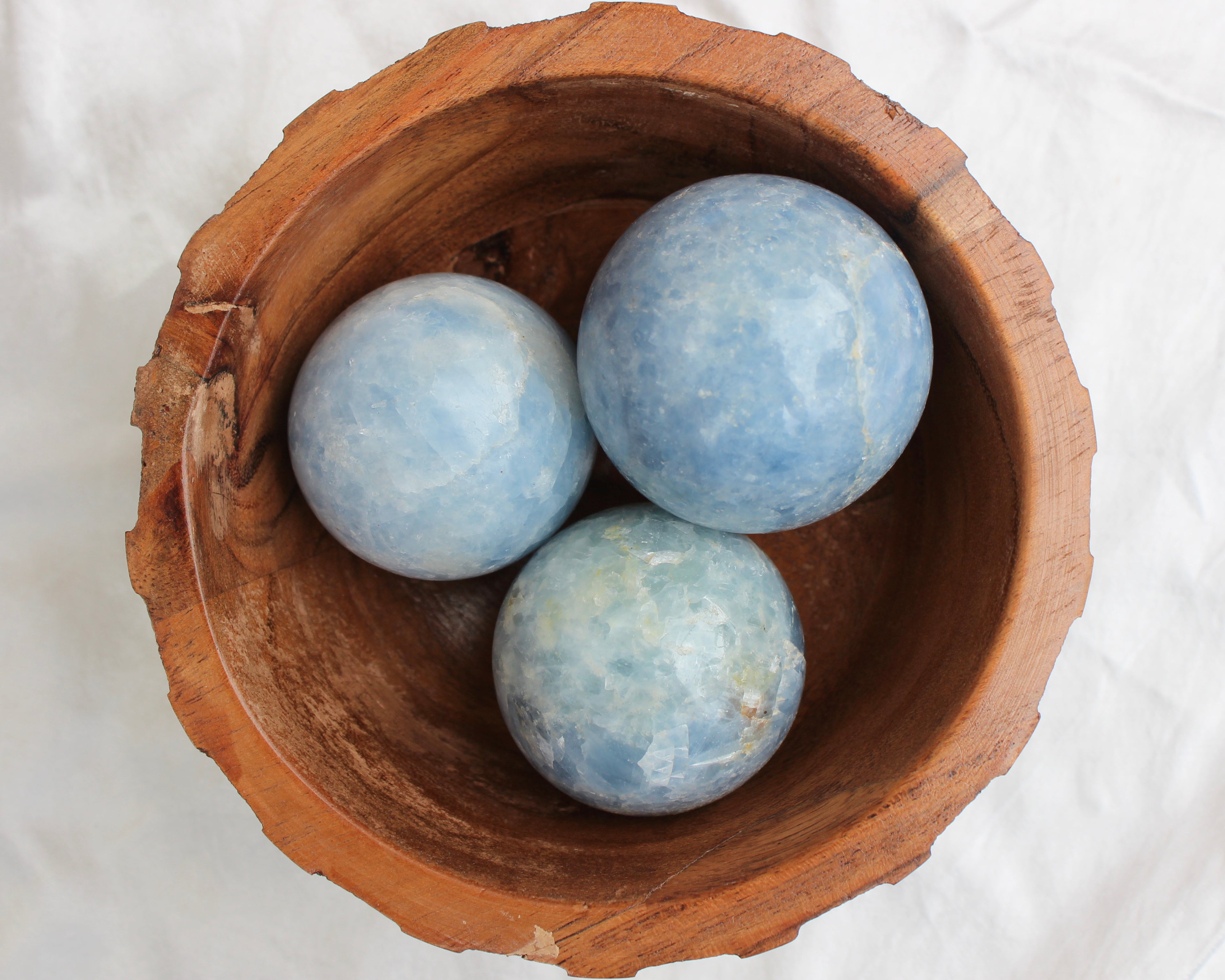 Blue Calcite Spheres - Crystal Spheres