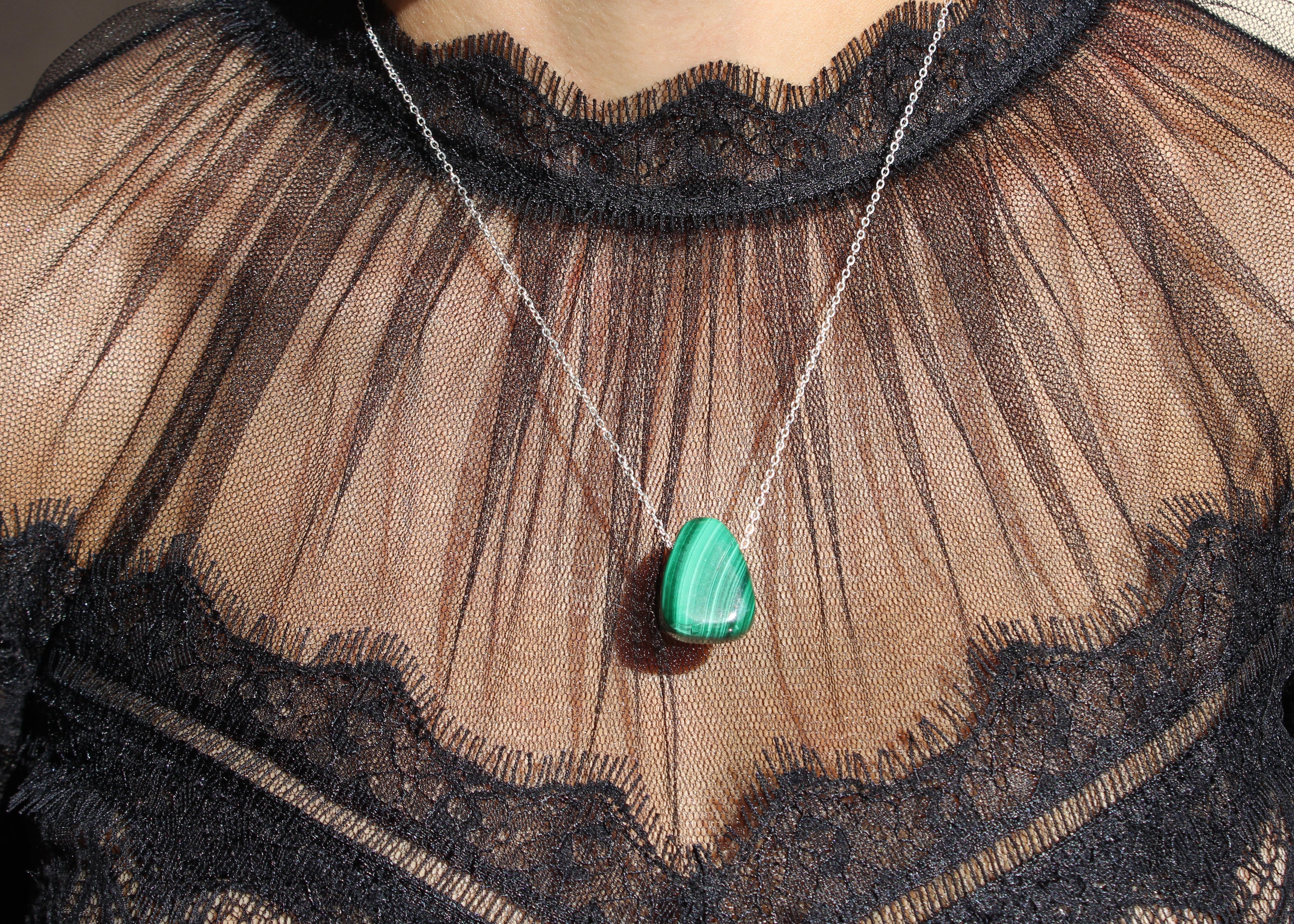 Malachite Crystal Necklace - The Stone of Protection and Transformation