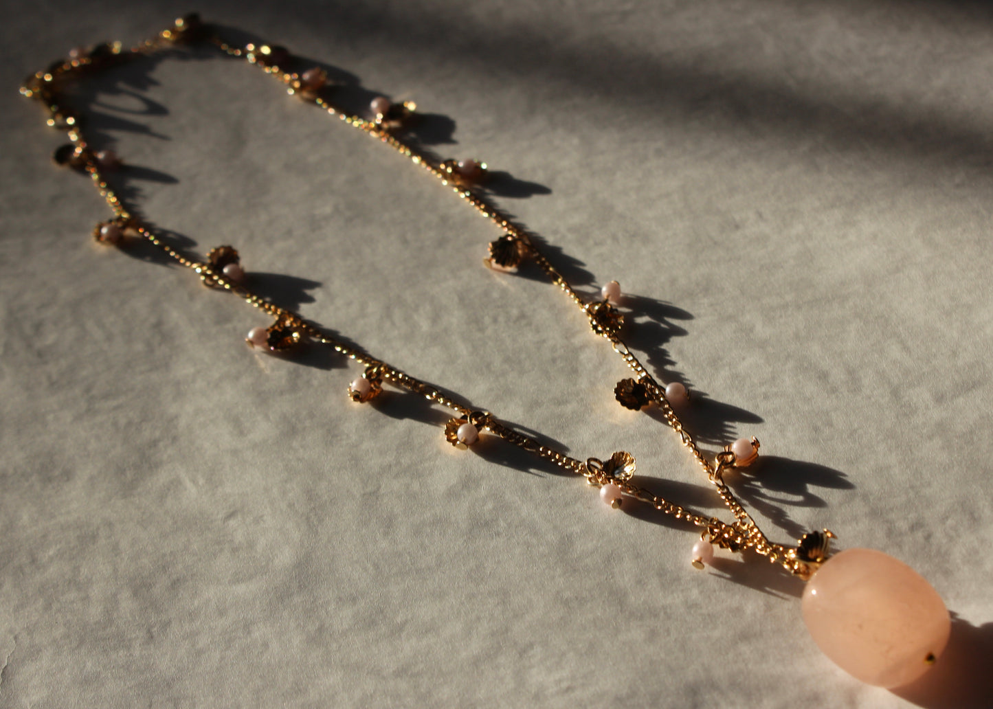 Gold Chain Necklaces with Crystal Charms