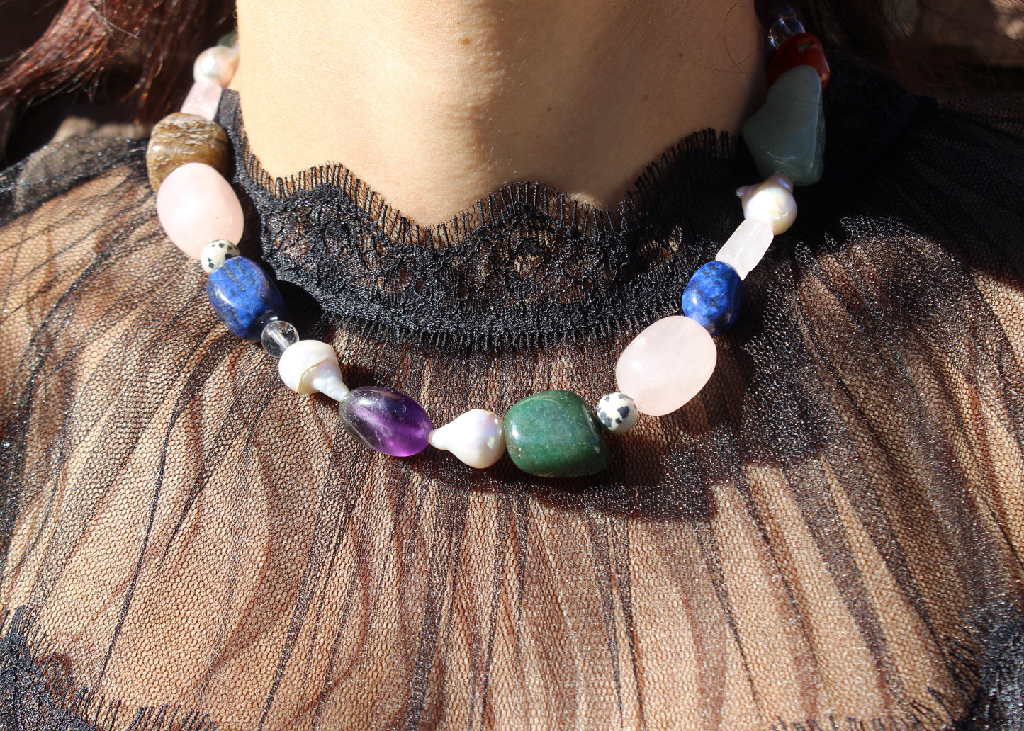 Celestial Harmony Chunky Crystal Necklace