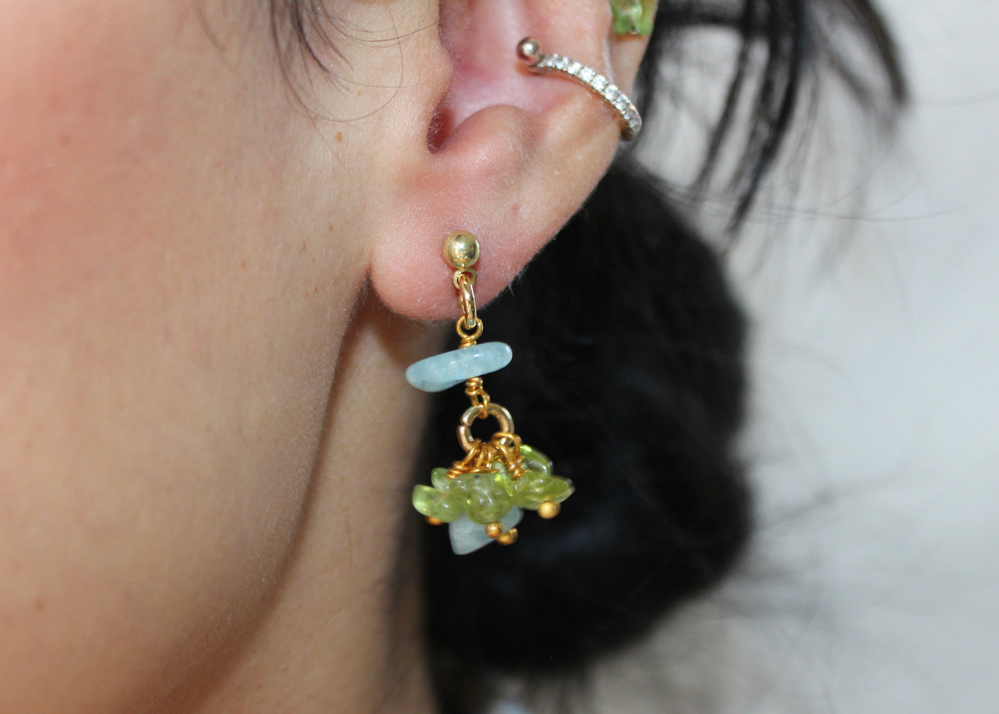 Peridot Aquamarine Earrings