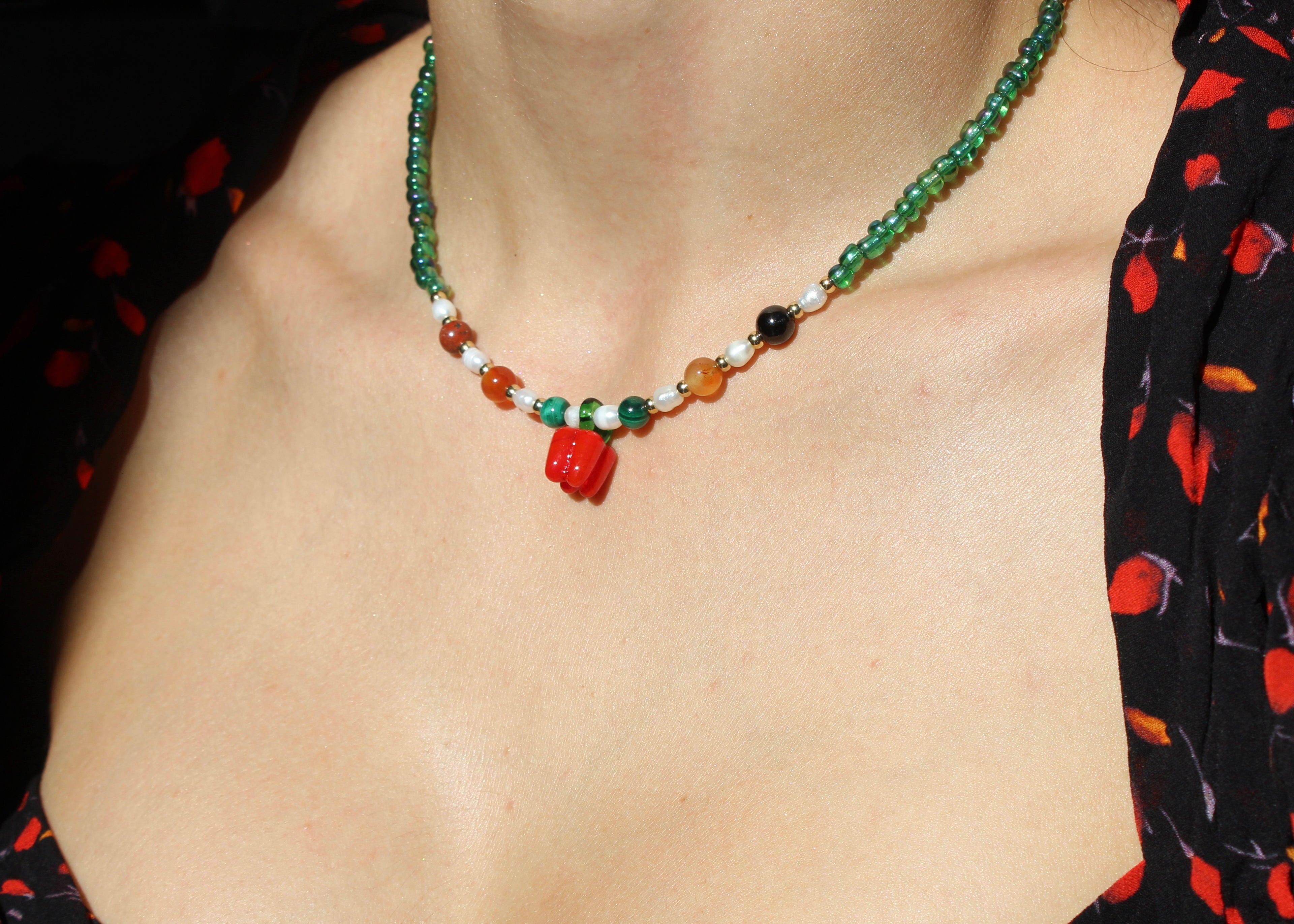 Mercadito - Vegetable Garden - Crystal Necklace
