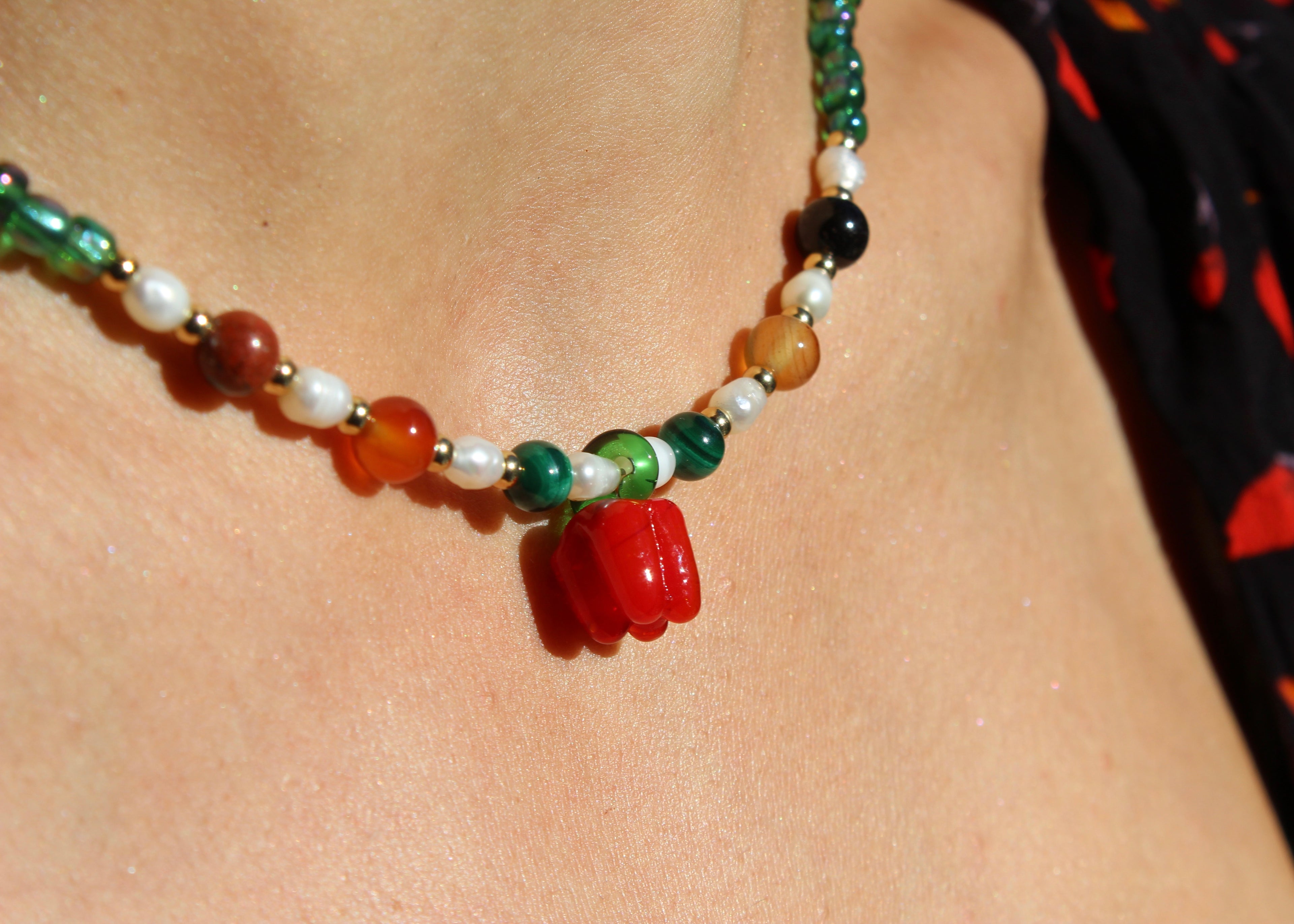 Mercadito - Vegetable Garden - Crystal Necklace