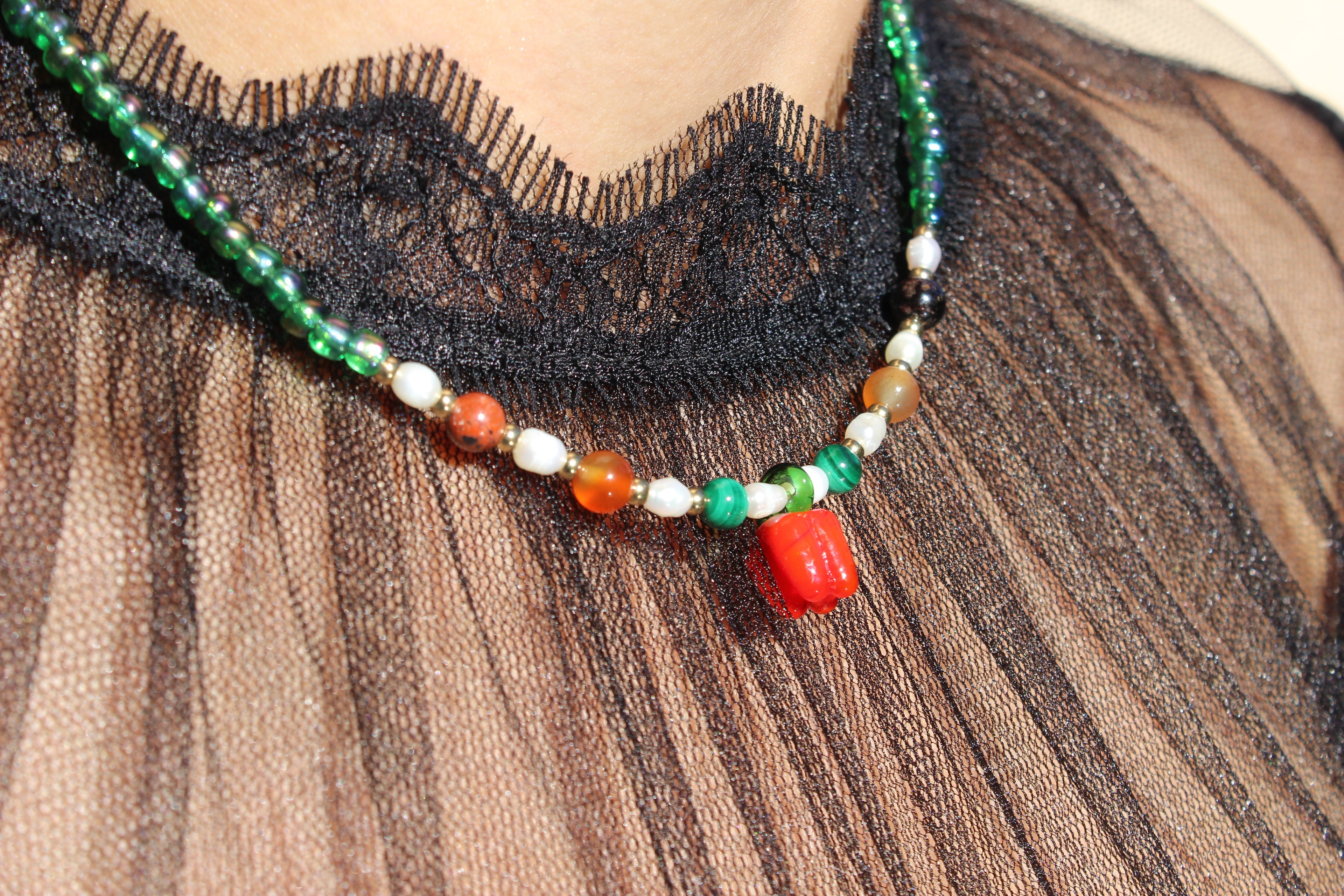 Mercadito - Vegetable Garden - Crystal Necklace