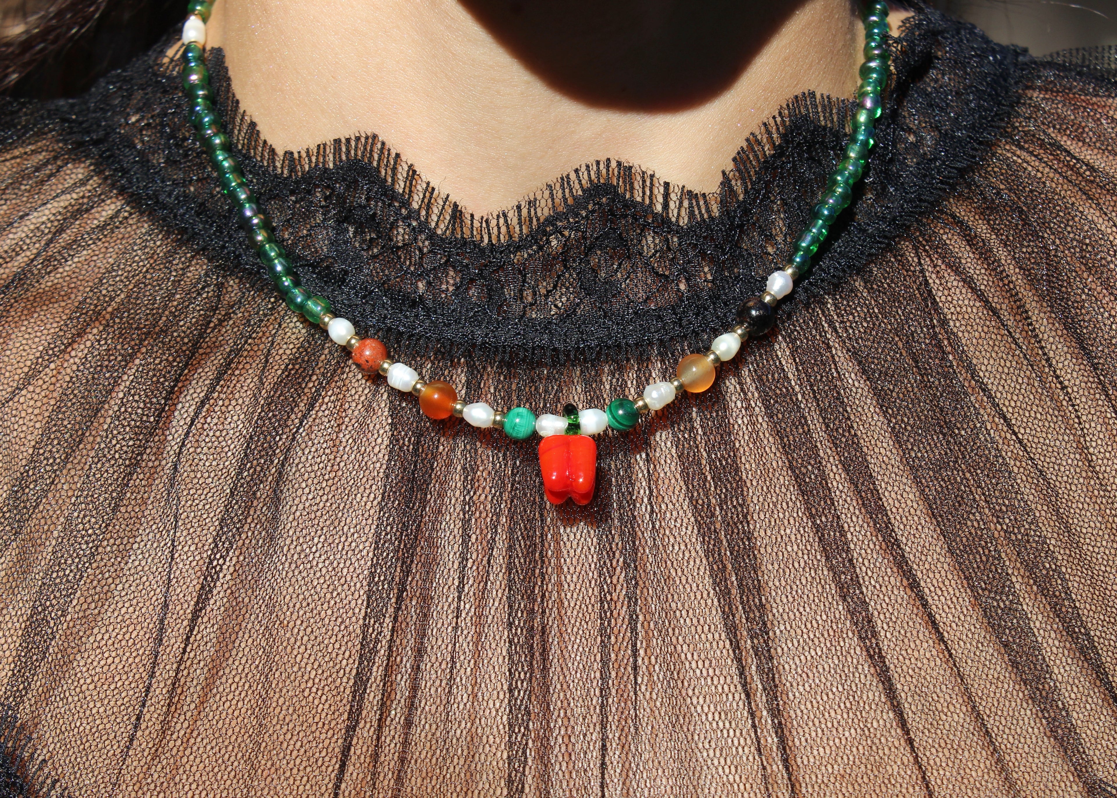 Mercadito - Vegetable Garden - Crystal Necklace
