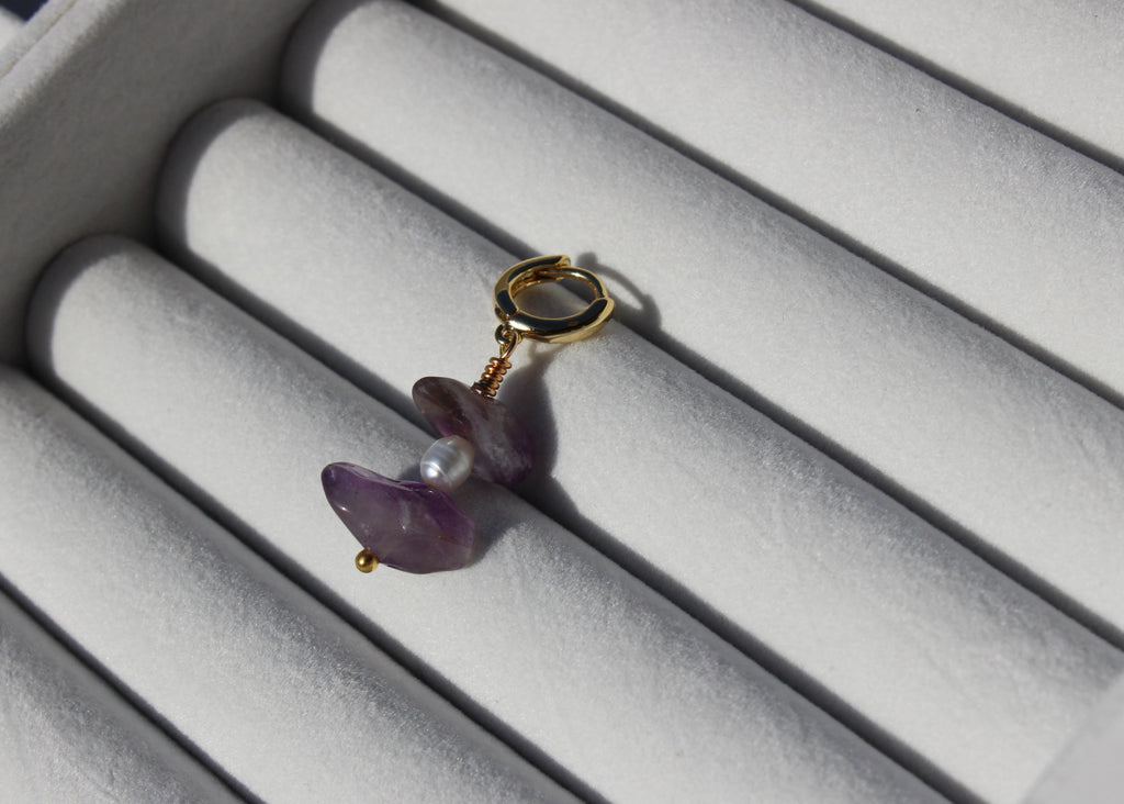 Amethyst earrings, Crystal earrings, amethyst jewelry, Crystal Shop, Online Crystals Shop DeadNova, TikTok Crystals Shop, benefits of amethyst