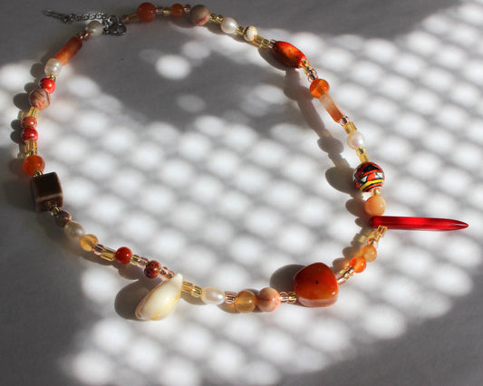 Carnelian Mixed Crystal Necklace