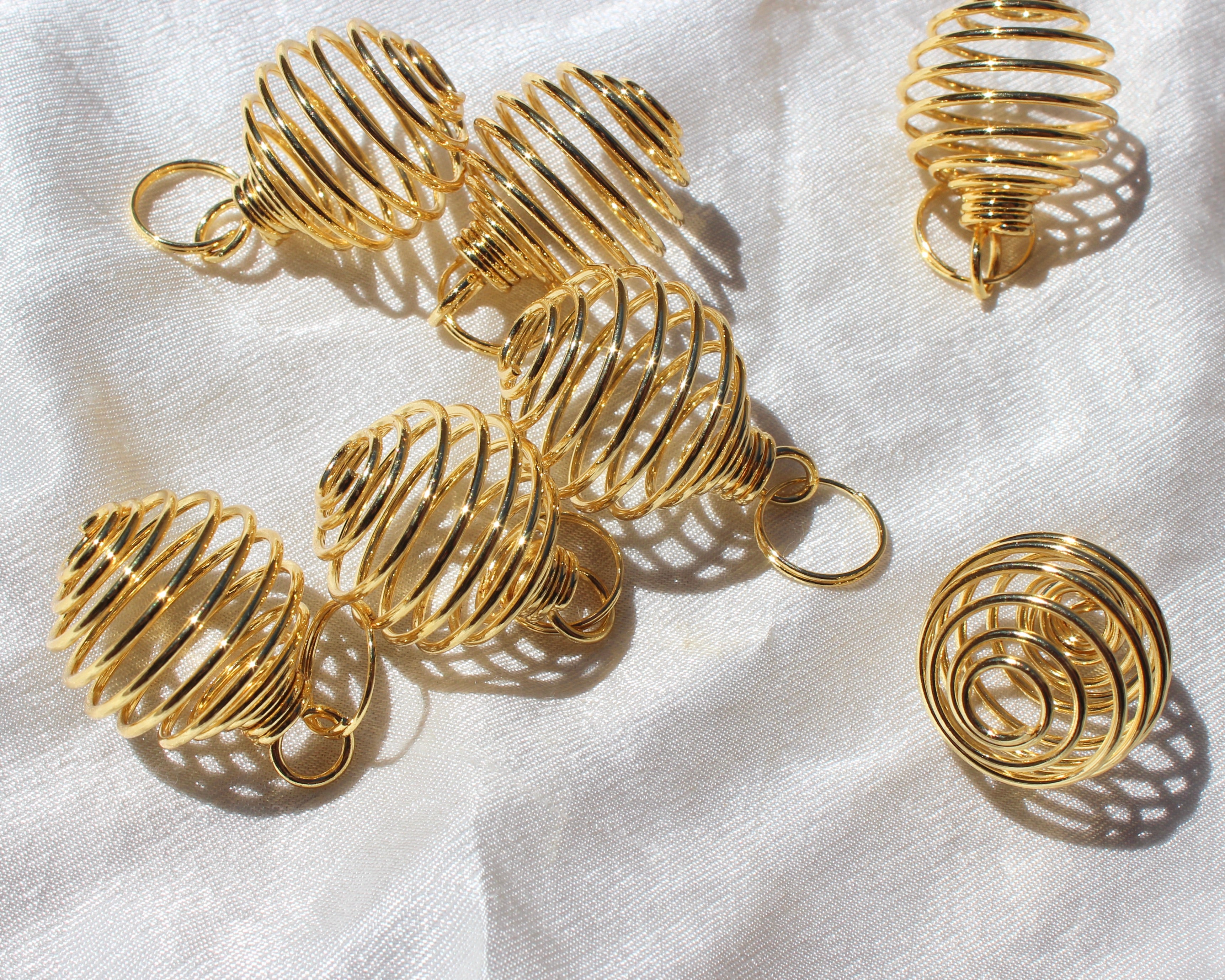 Crystal Cage - Gold Stone Cage with Crystals