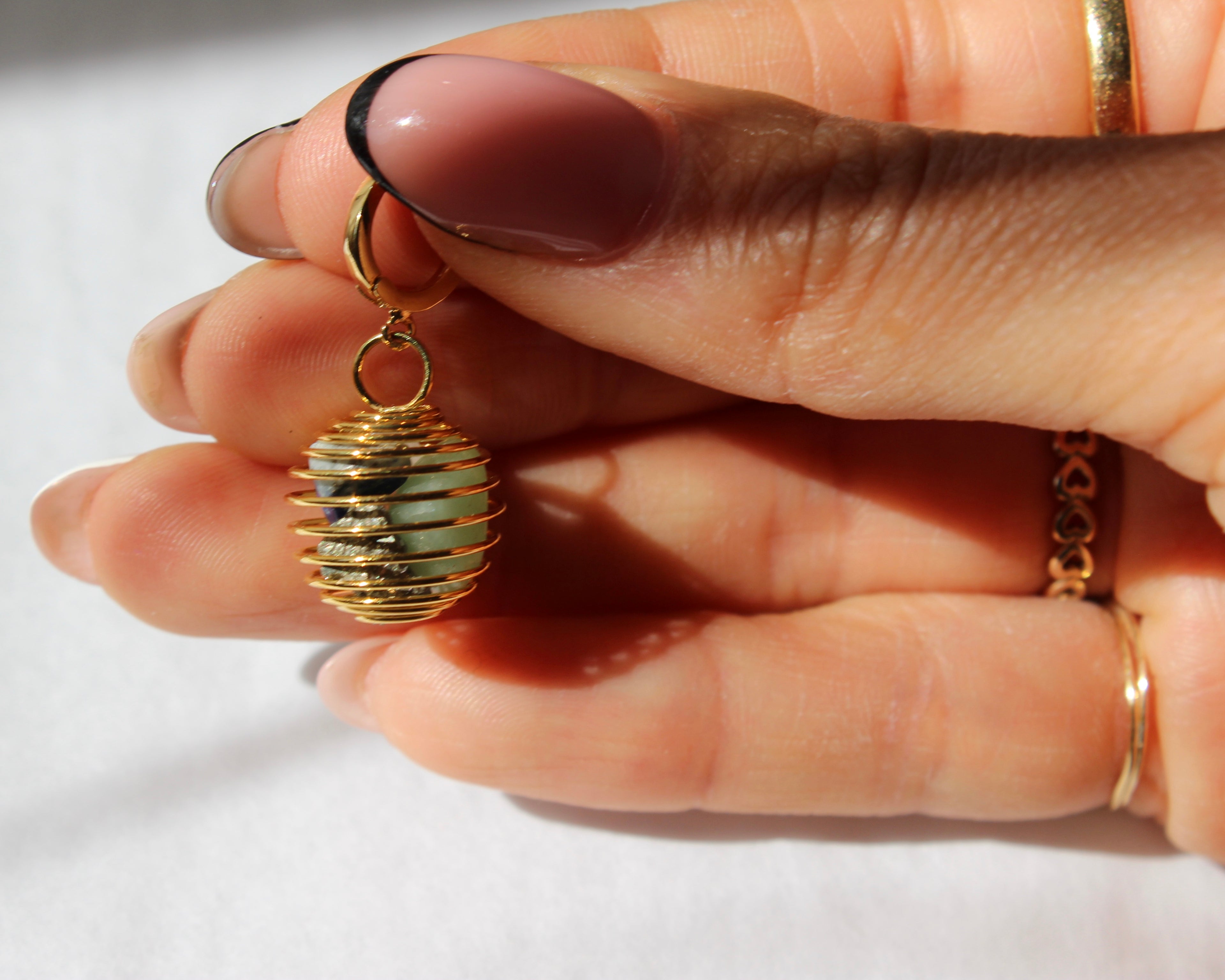 Crystal Cage Earring 18k Gold Plated