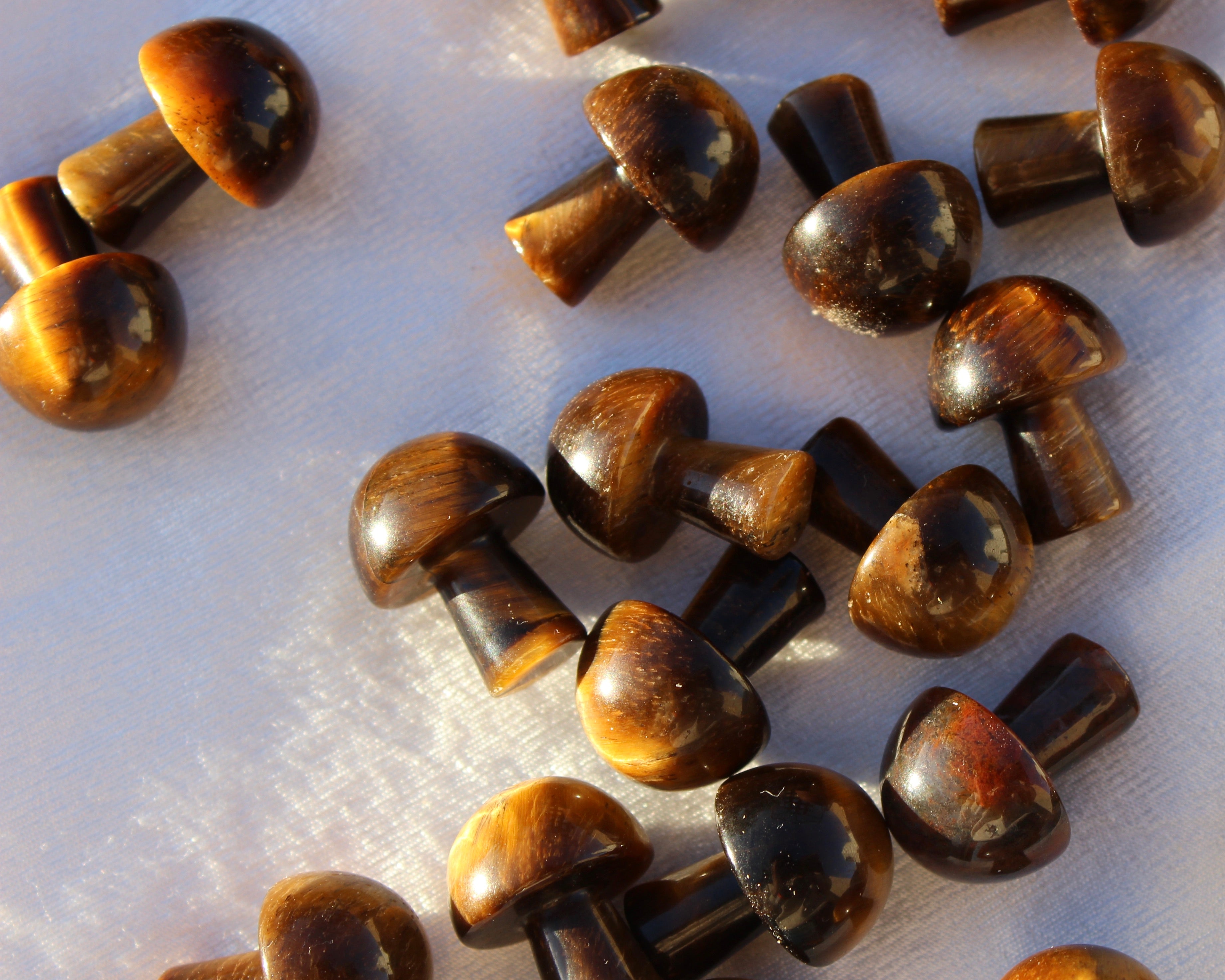 Gold Tigers Eye Mushrooms, Gold Tigers eye, Crystal Mushrooms, Crystal Shop