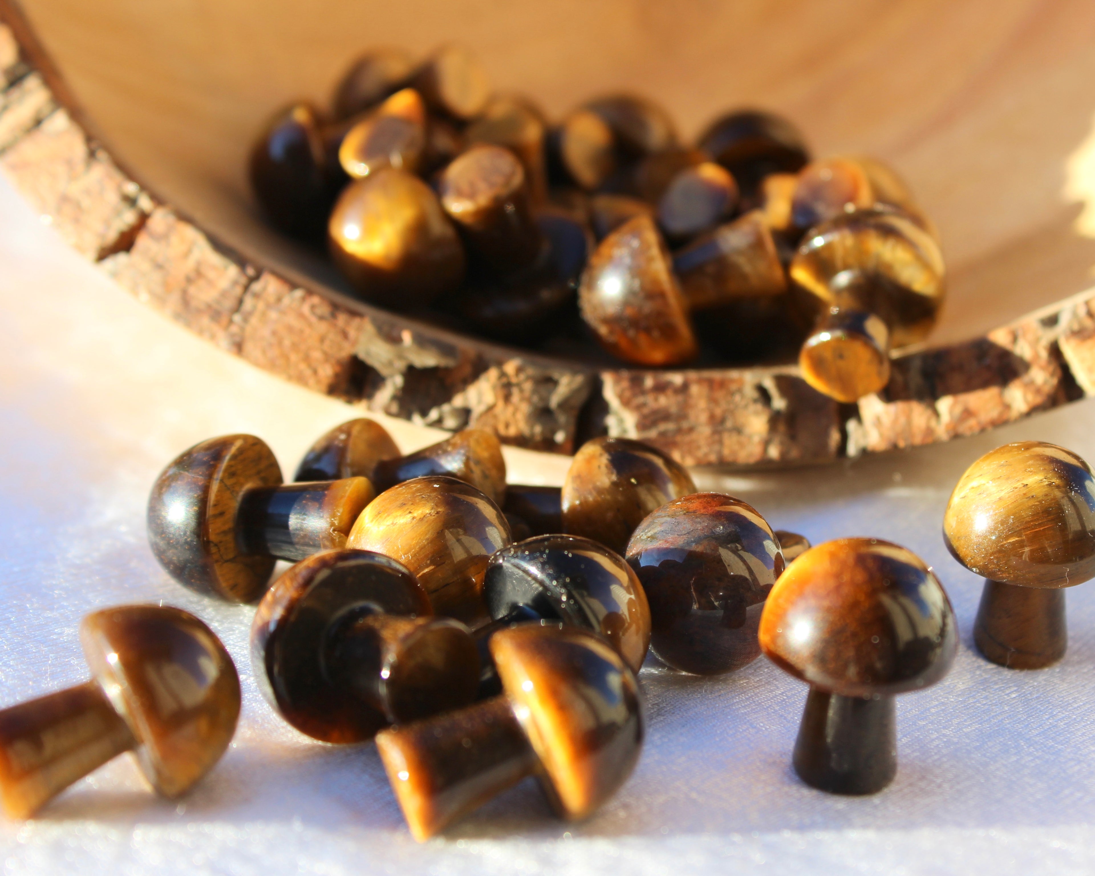 Gold Tigers Eye Mushrooms, Gold Tigers eye, Crystal Mushrooms, Crystal Shop