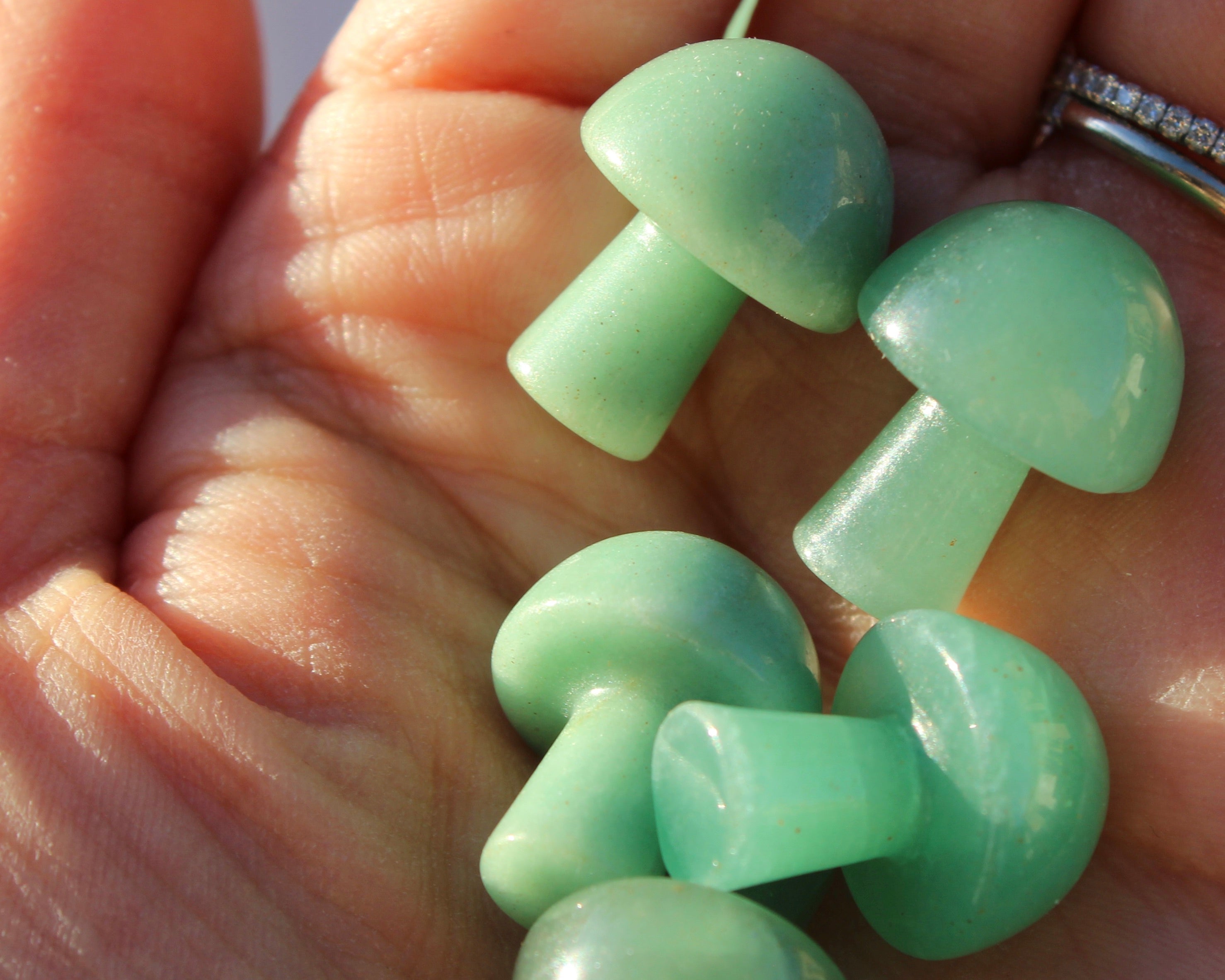 Green Aventurine Mushrooms, Green Aventurine, Crystal Mushrooms