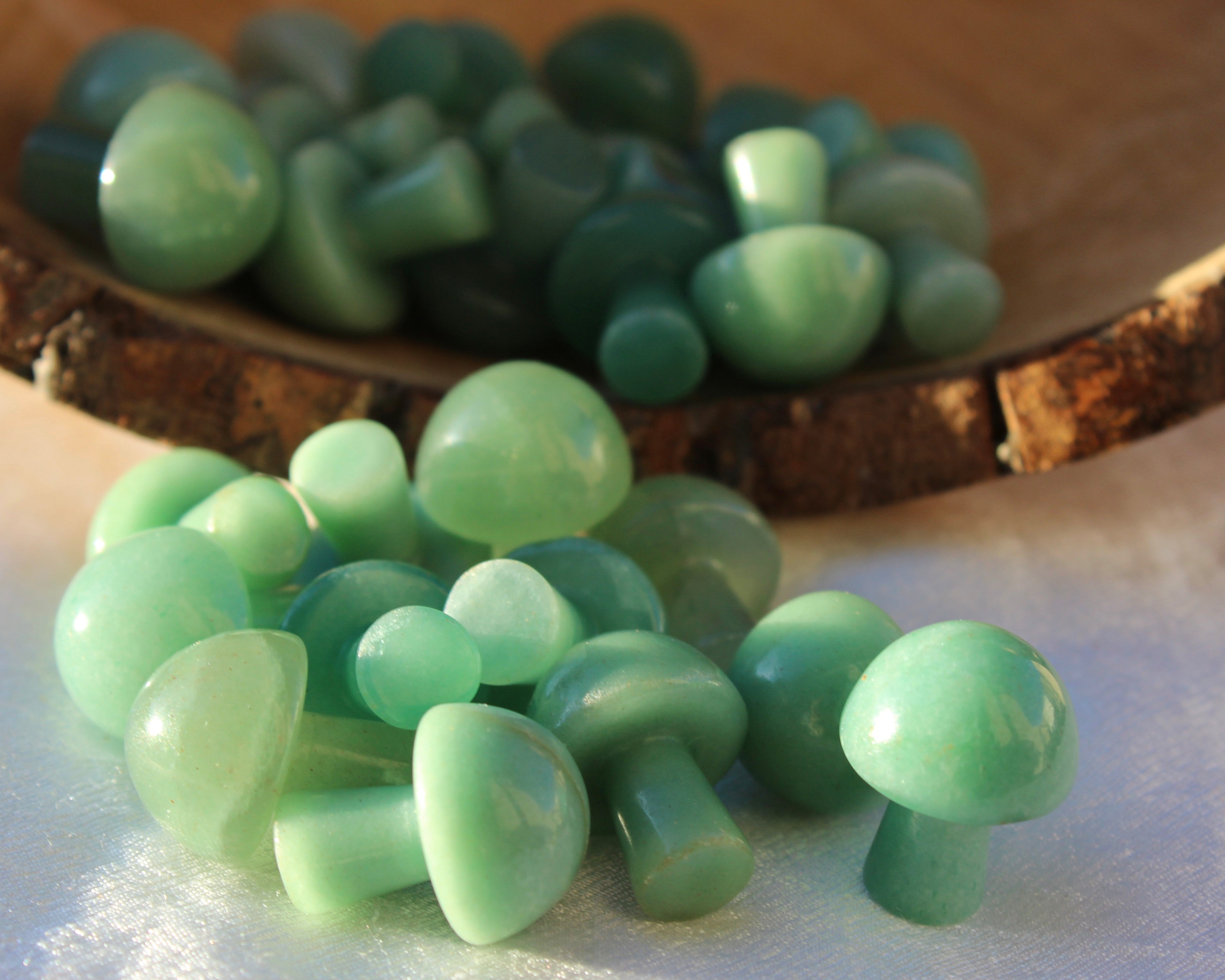 Green Aventurine Mushrooms, Green Aventurine, Crystal Mushrooms