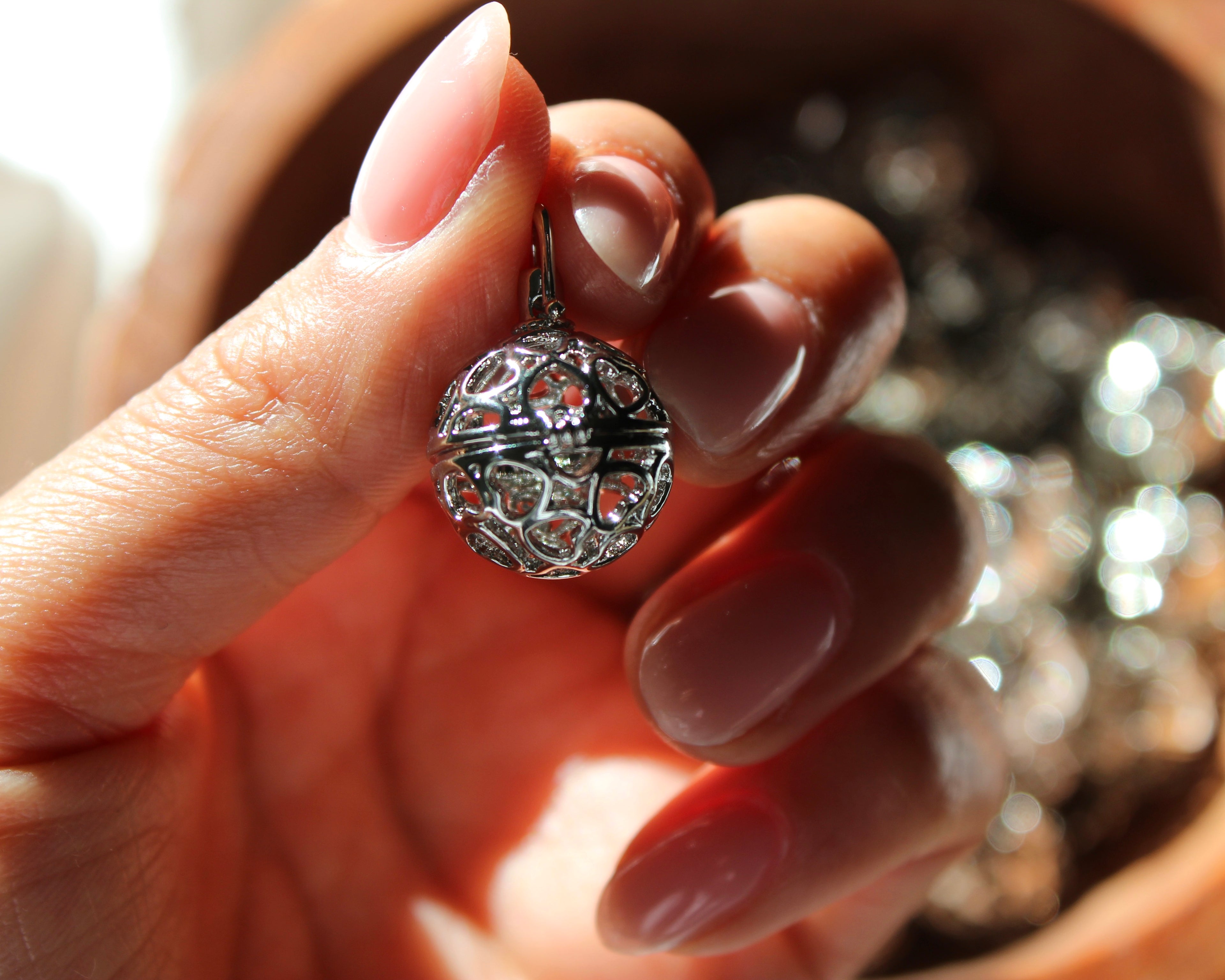 Crystal Cage Heart Silver