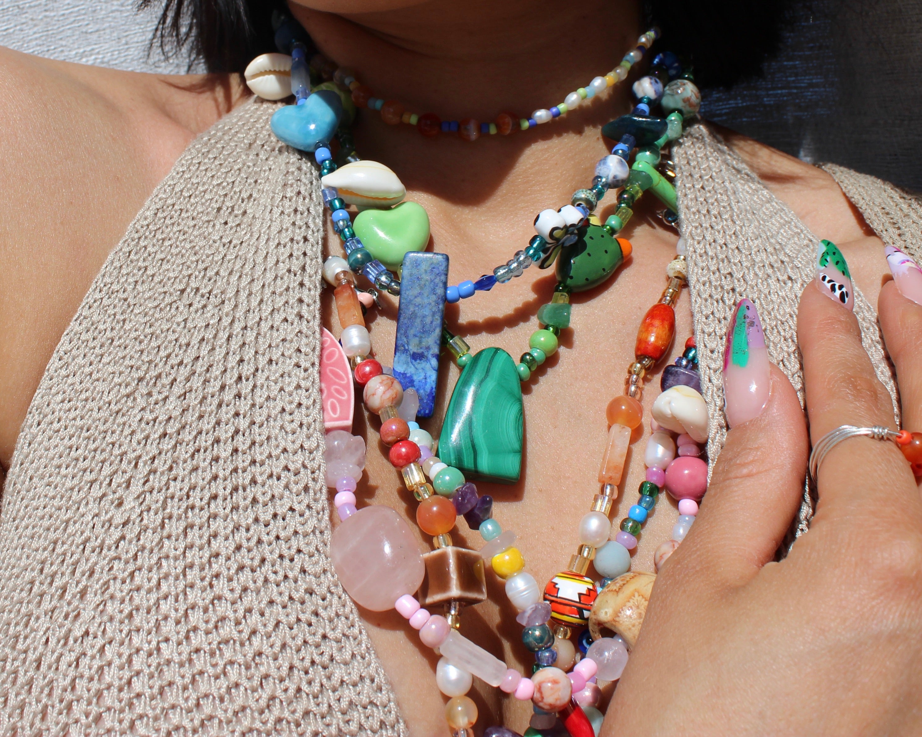 Carnelian Mixed Crystal Necklace