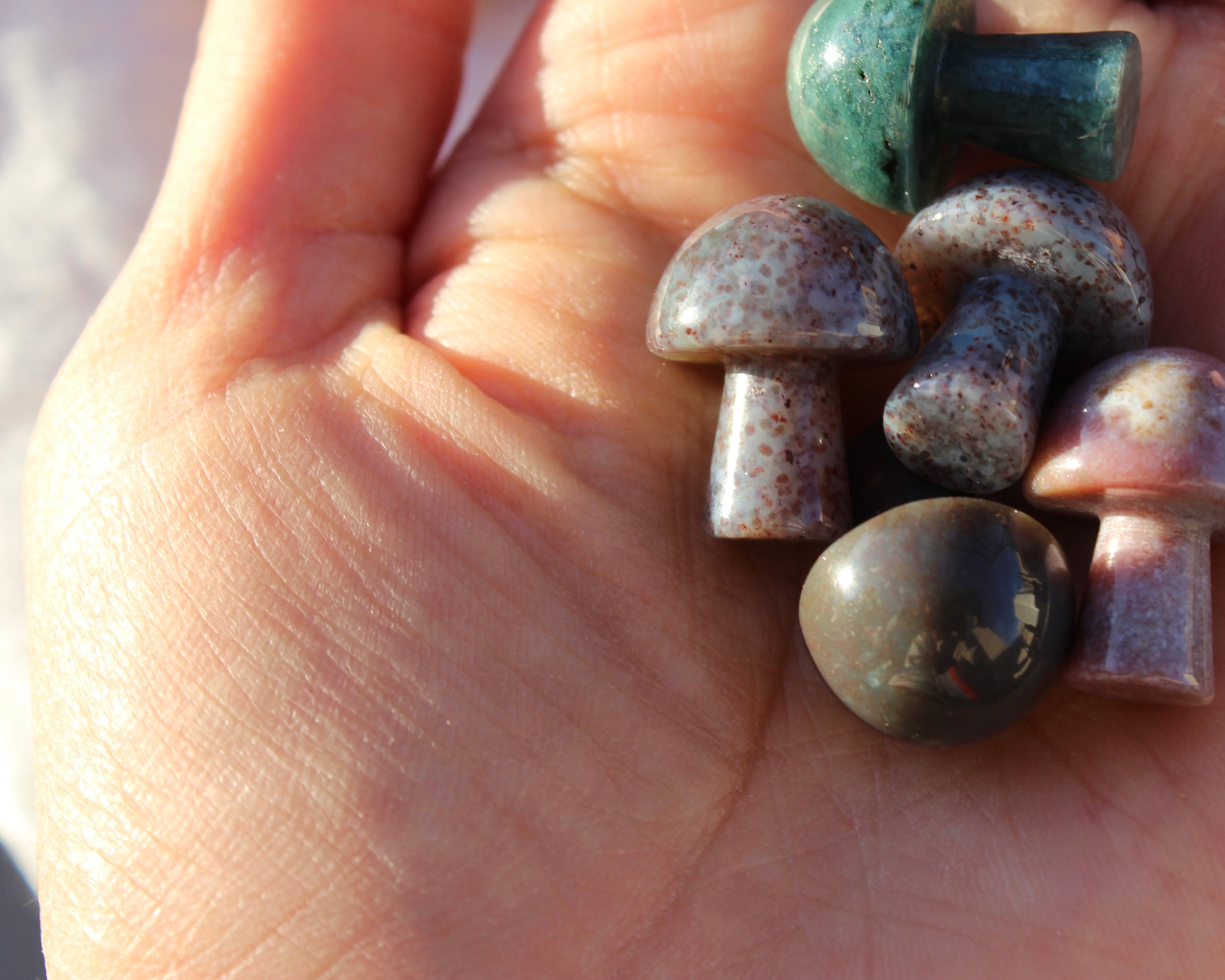 Moss Agate Mushrooms, Moss Agate, Crystal Mushrooms