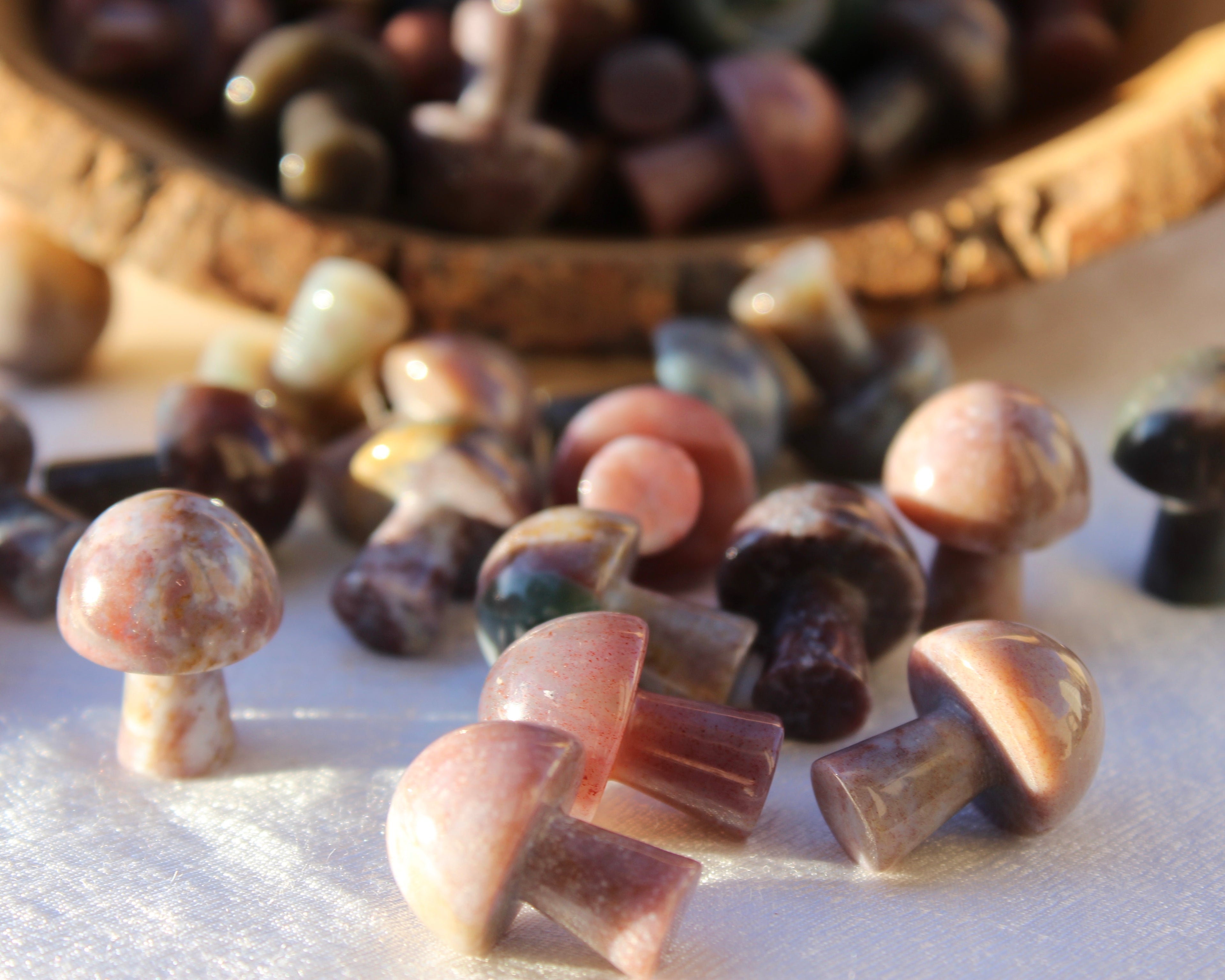 Moss Agate Mushrooms, Moss Agate, Crystal Mushrooms