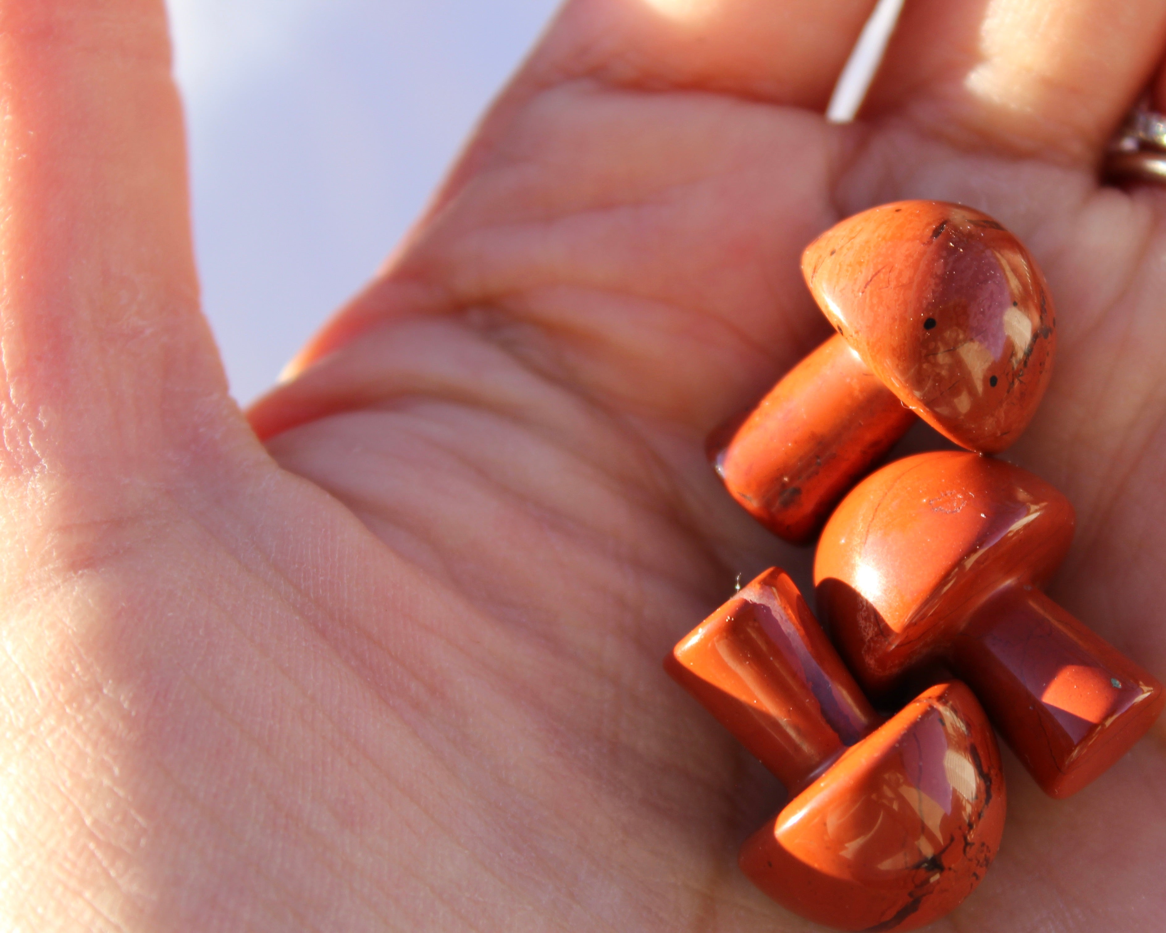Red Jasper Mushrooms, Red Jasper, Crystal Mushrooms