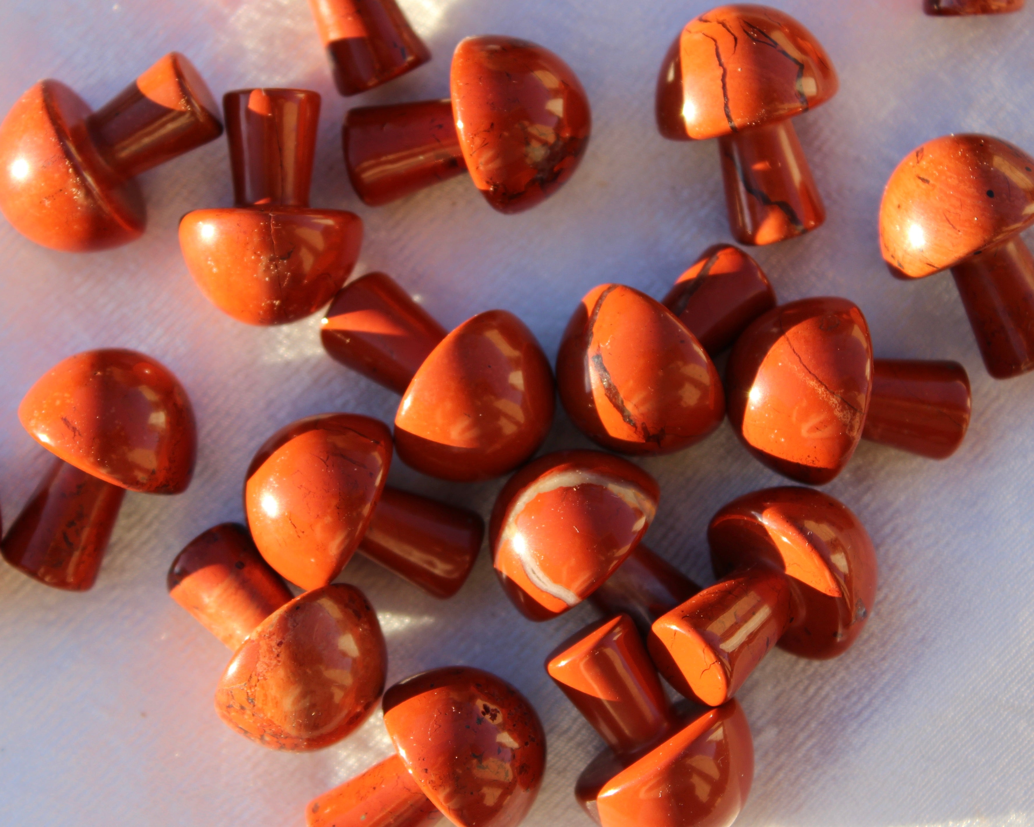Red Jasper Mushrooms, Red Jasper, Crystal Mushrooms