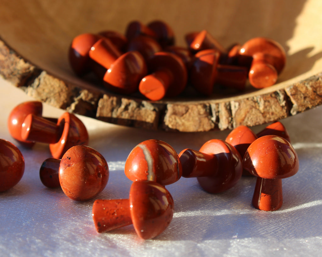 Red Jasper Mushrooms, Red Jasper, Crystal Mushrooms