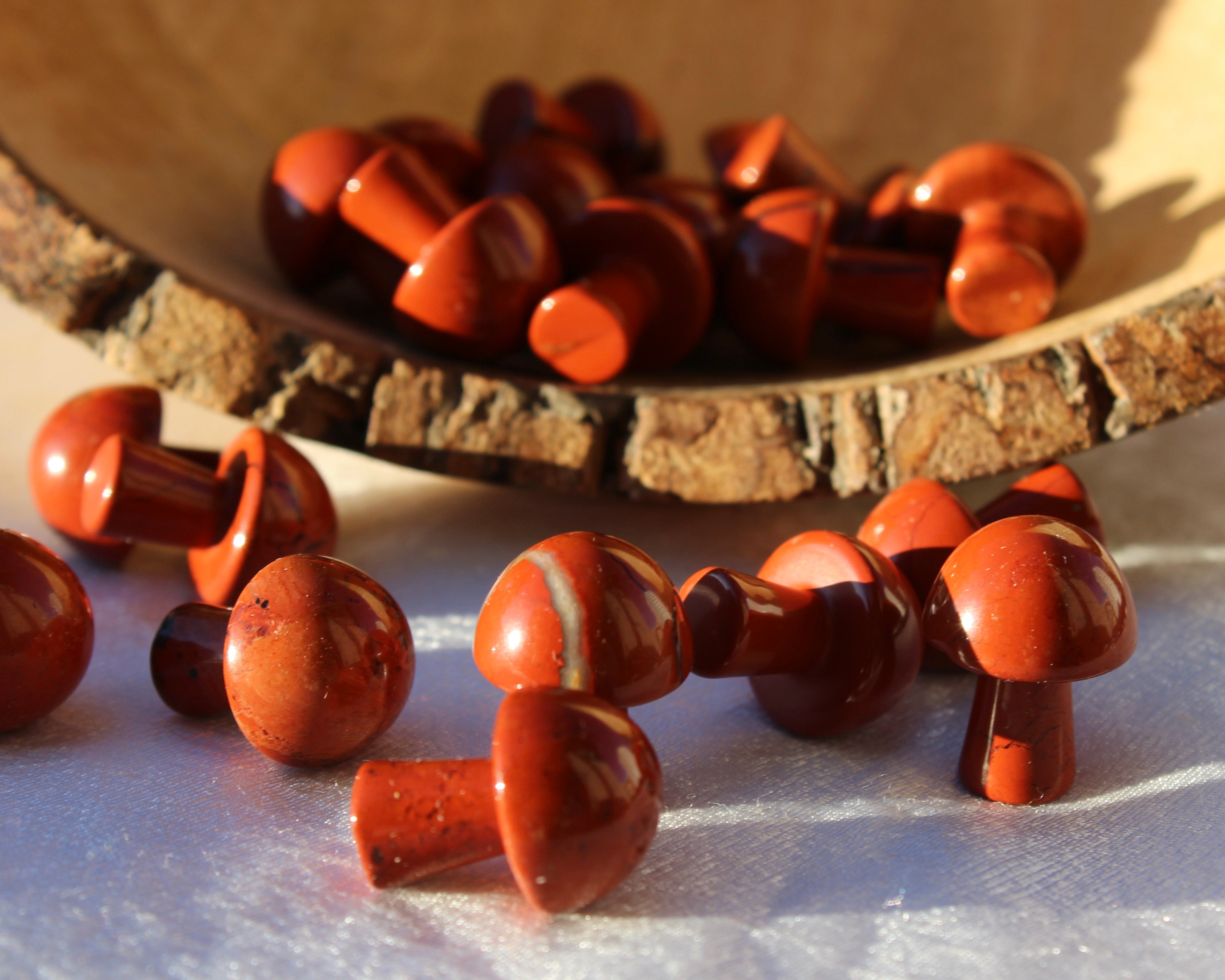 Red Jasper Mushrooms, Red Jasper, Crystal Mushrooms
