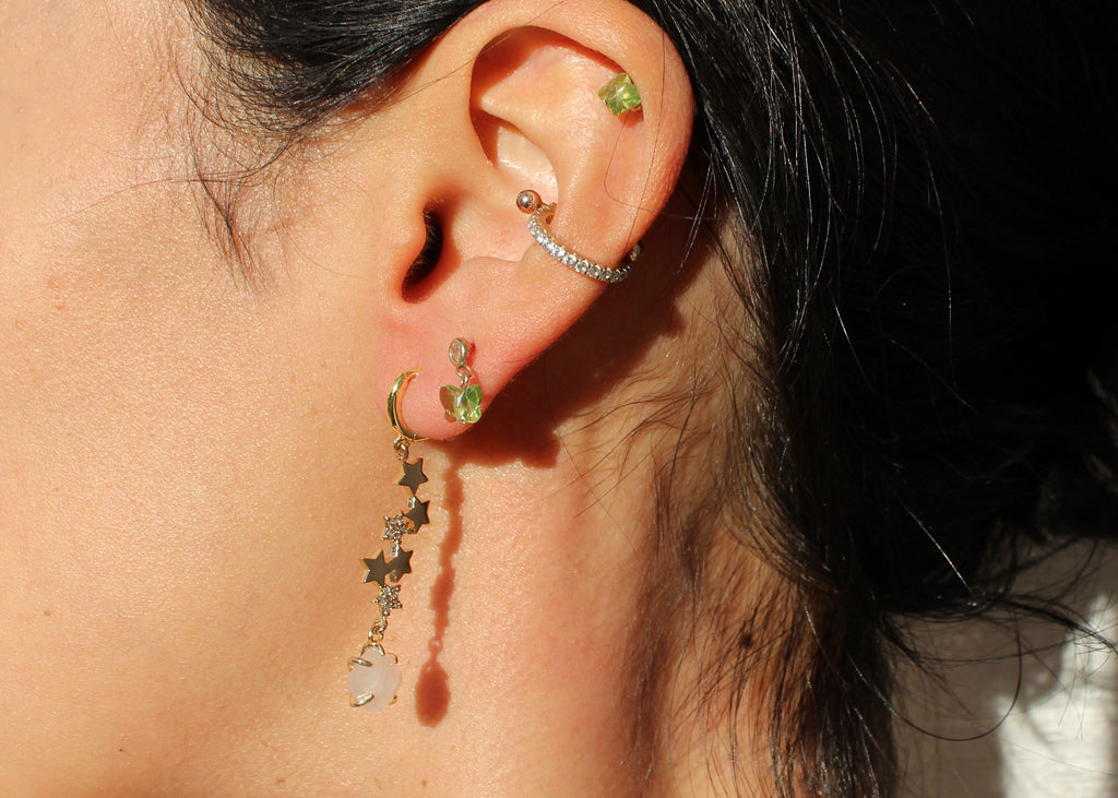 Stars and Rose Quartz Earrings